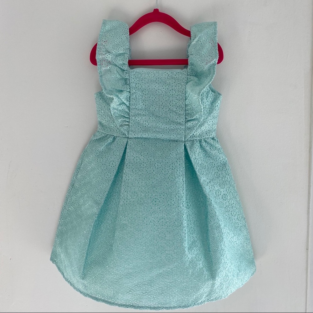JANIE AND JACK MINT GREEN RUFFLE SLEEVE DRESS SZ 4